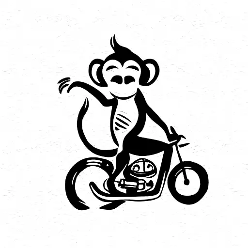 Cute Monkey On Motorbike