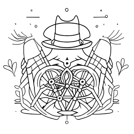 A Blackwork Design Featuring The Silhouettes Of Three Friends Walking Side By Side