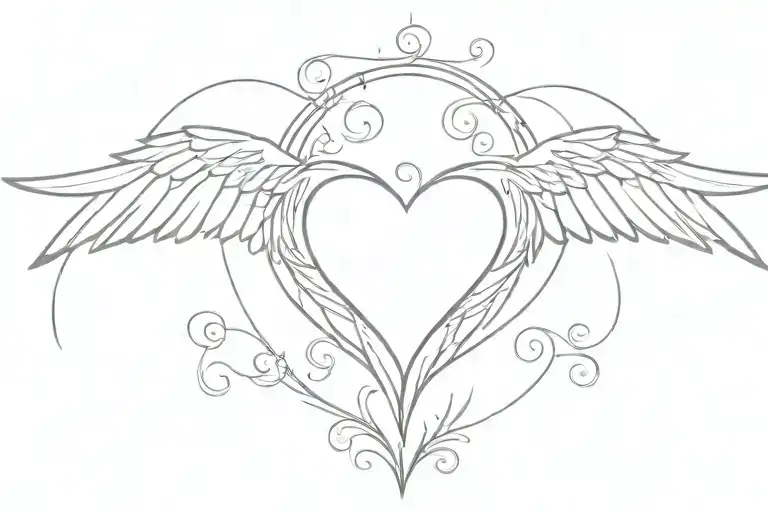 Angel Wings Heart Shape