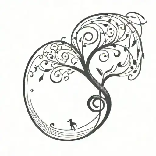 Tree Of Life Made Of Music Notes Forming The Shape