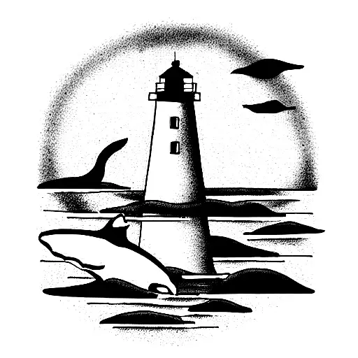 Lighthouse And A Whale