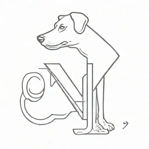 Dog And Letter J