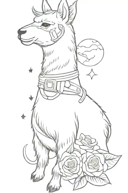 Space Llama Astronaut With Rose Wrapped