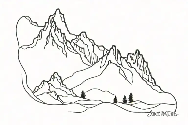 Snow Mounfain Black And Blue