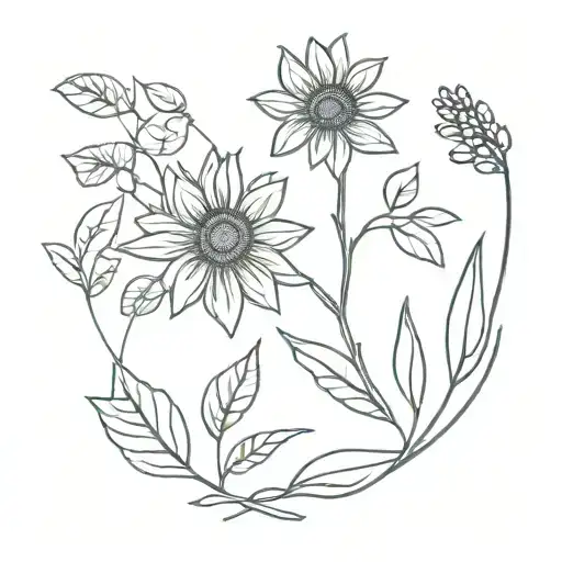 Sunflower And Olive Tree Branch