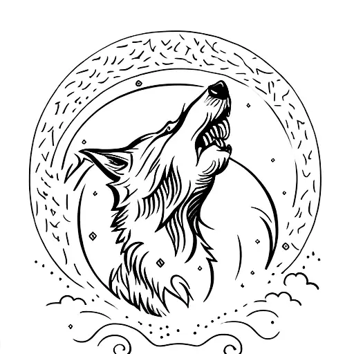 A Wolf Howling At The Moon With The Word 'Liberdade' In Elegant Typography