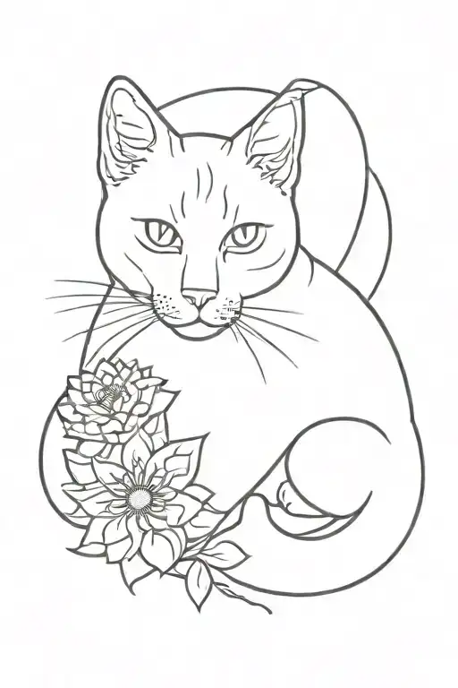 Cat And Chrysanthemum