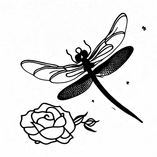 Dragonfly In Roses