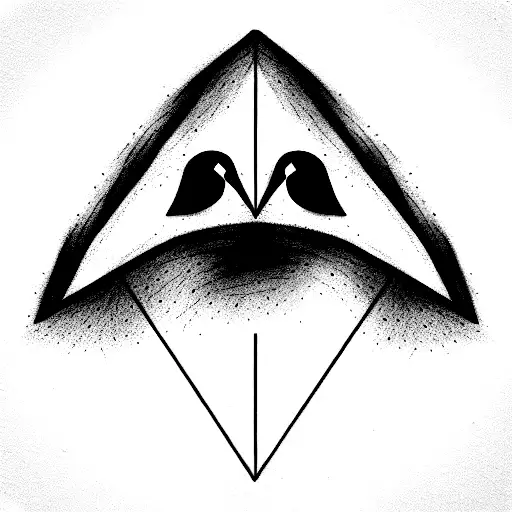 The Face Of A Crow Inside A Triangle