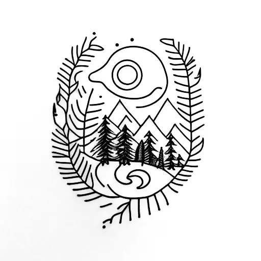 A Minimalist Coffee Mug With A Hidden Forest Scene Inside