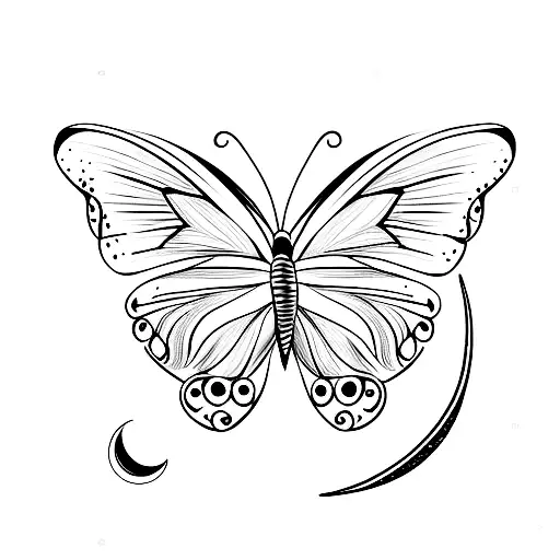 Butterfly And Moon