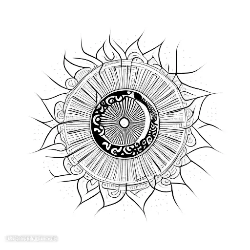 Simple Calligraphy Rising Sun