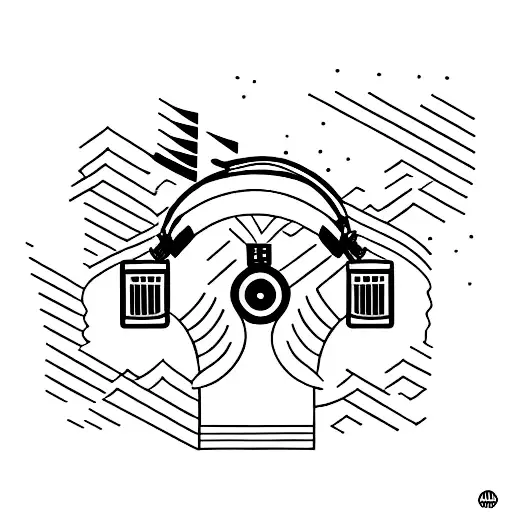 A Dj Mixing Music While Surrounded By Floating Mountains