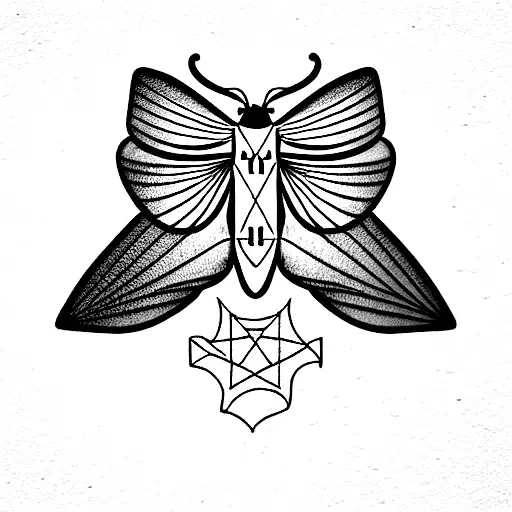 Moth With Leo Zodiac Sign