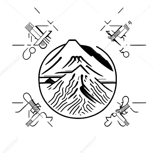 Mount Fuji With A Compass Who Shows North