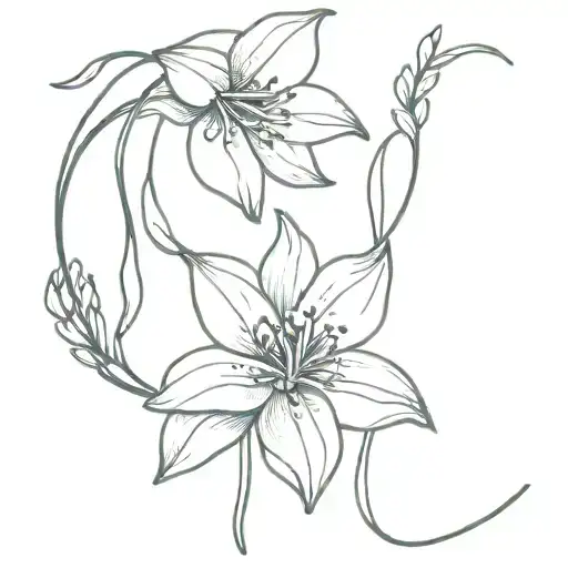 Forget Me Knot And Tiger Lily Intertwined