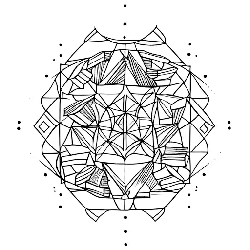 A Bookshelf Tattoo With Books Arranged In A Geometric Pattern And An Infinite Symbol As A Bookend