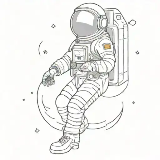 Astronaut With Cool Design In The Back