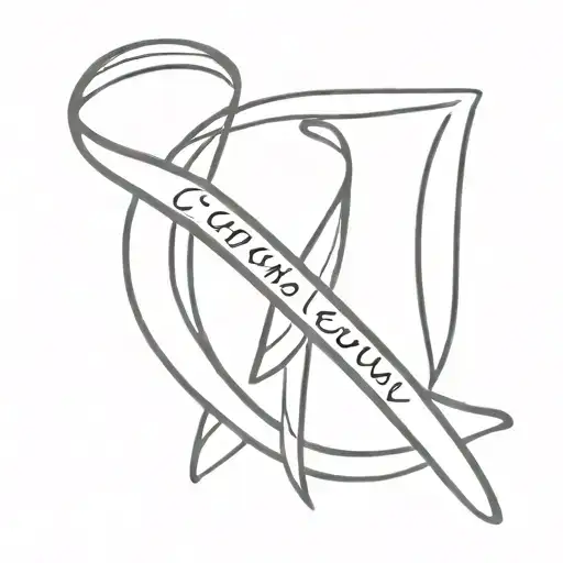 Family In Cursive With A Cancer Ribbon As The L
