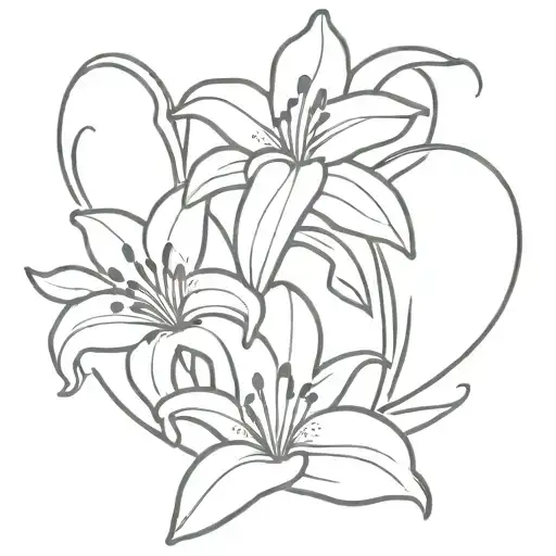 Lily Flower Intertwined