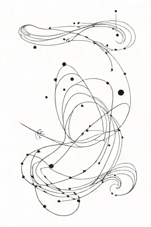 Abstract Wave Patterns Combined With Sagittarius Constellation