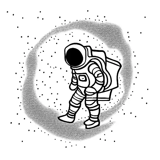 Astronaut Over A Water Dougnut