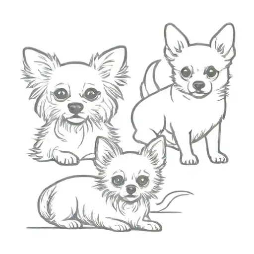 Bichon Frise Dog And A Chihuahua Dog