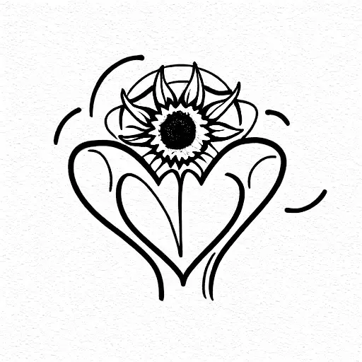 Heart With Sunflower