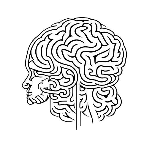 Psychology Symbol Combined With A Brain