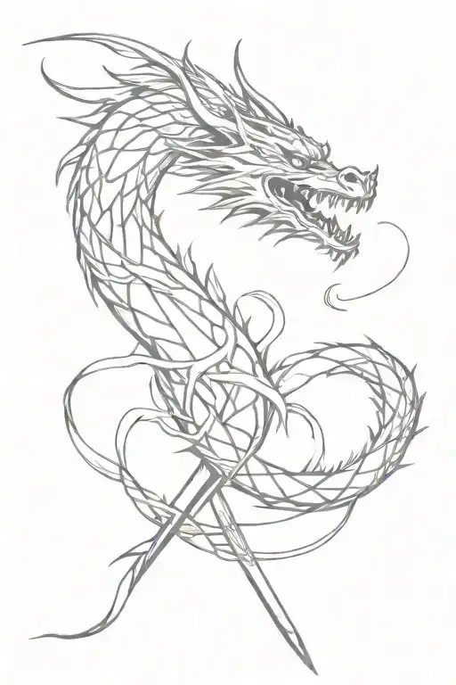 China's Dragon Wrapped Around Sword