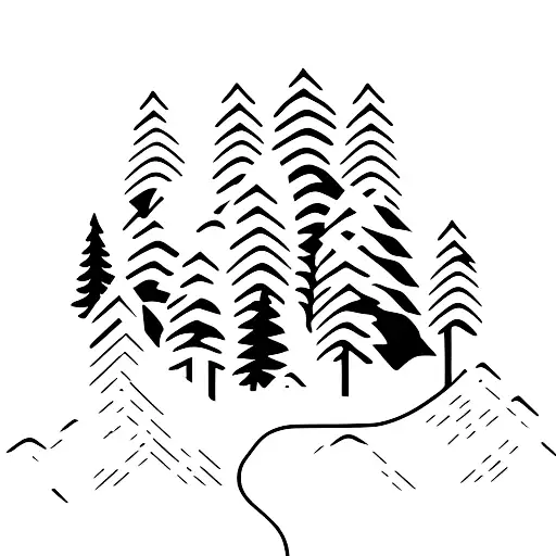 Snowboarding On A Mountain With A Forest Landscape In The Background