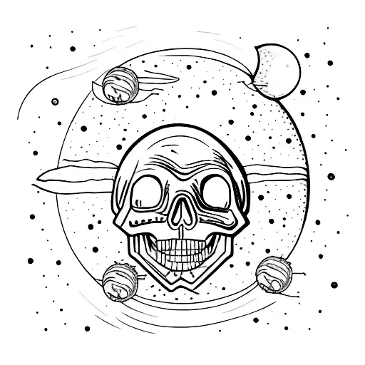 Moon Dark Skull Astronuat
