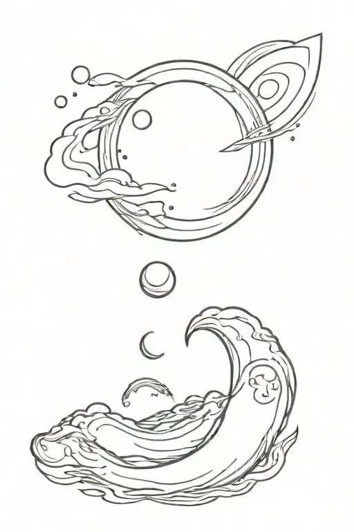 Ocean And Moon Surrounded