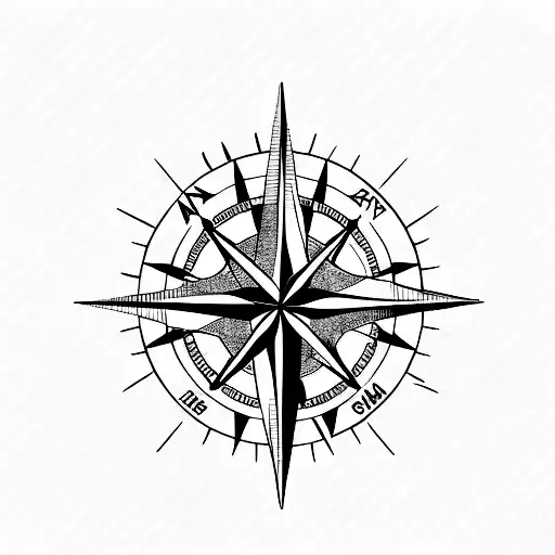 A Compass Rose With A Map Of Your Favorite Travel Destinations
