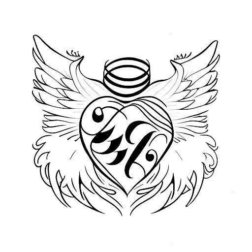 Tattoo Of Heart With Angel Numbers