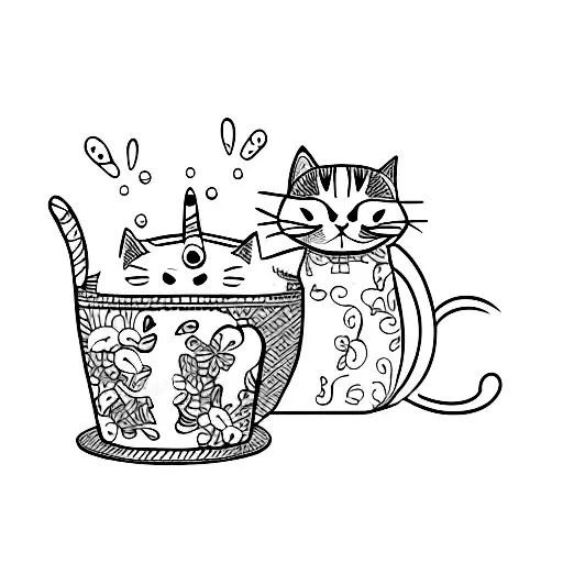 Cat Doodle With A Bean