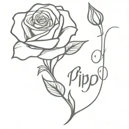 Rose With Name Pipo As Stem