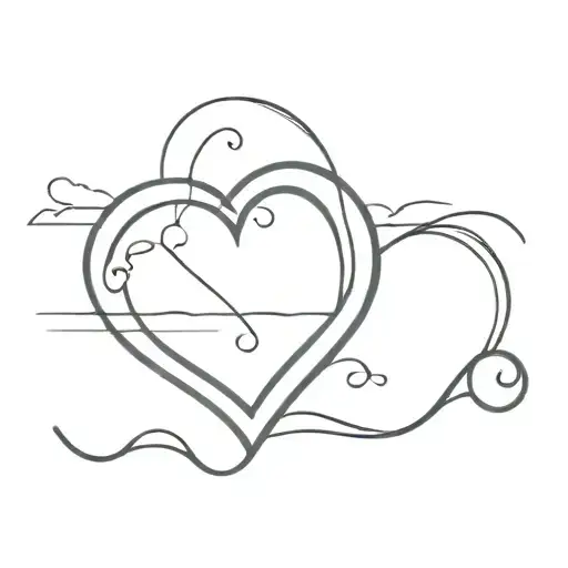 Sunsets And Hearts Connected Line