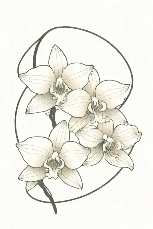 Simple Vanilla Orchid Between Ankle And Knee Wrapping Around Lower Leg