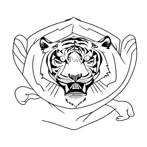 A Minimalist Tiger With Boxing Shorts