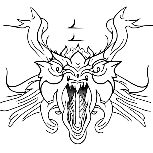 A Minimalist Tattoo Of A Dragon