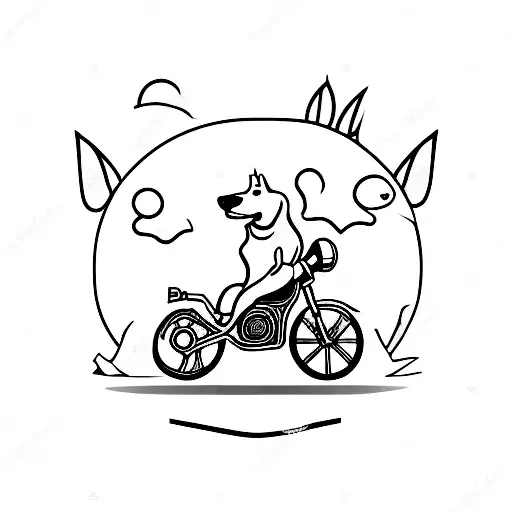 A Minimalist Tattoo Of A Dog Riding A Motorcycle