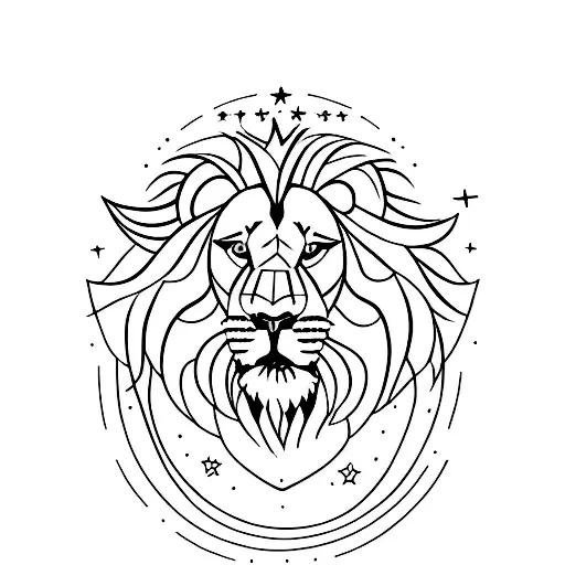 Lion Looking Up At A Star