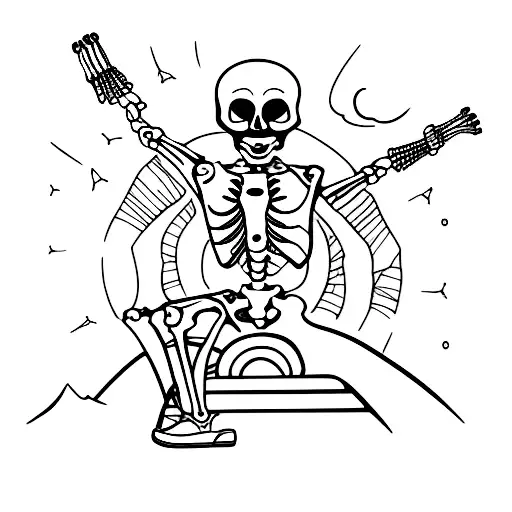 Skeleton While He's Riding A Boat