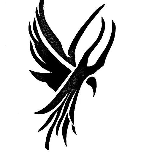 Phoenix With Red And Blue Flamed Wings