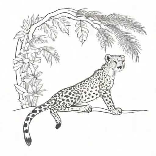 A Cheetah Lounging On A Tropical Beach In Hawaii