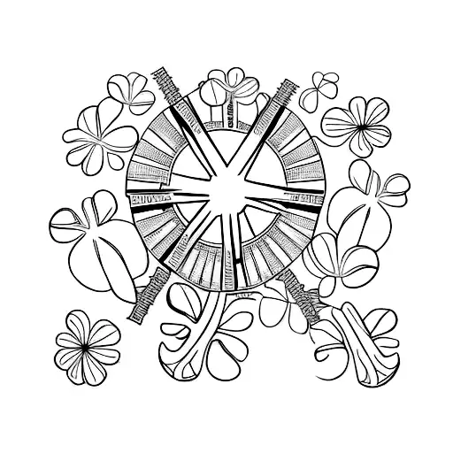 Tattoo Design With Roman Numerals For 2021 And A 4 Leaf Clover