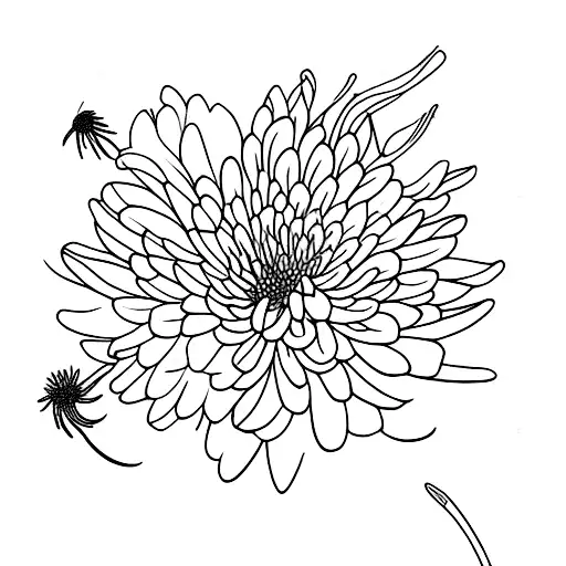 Chrysanthemums And Red Spider Lily Together