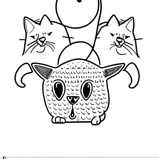 A Minimalist Tattoo Of A Cat And A Dog Cuddling Together