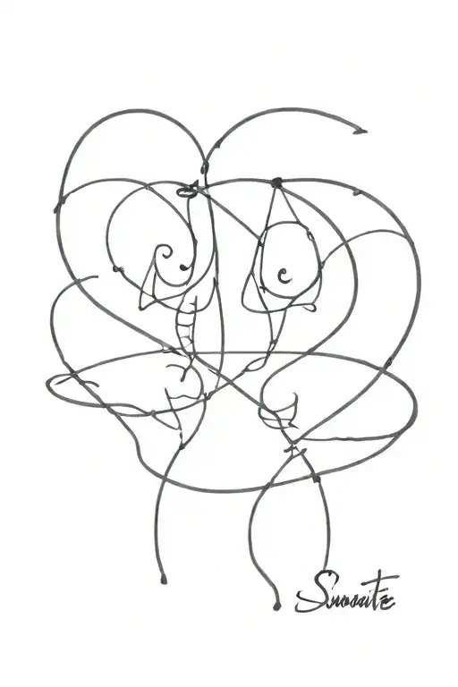 Soulmate Matching Tattoo Couple Simple Meaningful